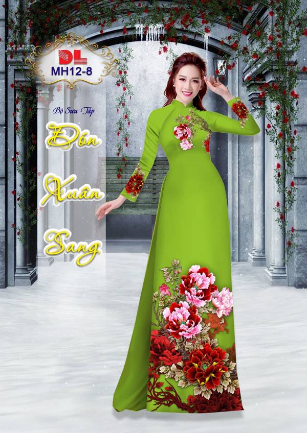 Vải Áo Dài Hoa Cẩm Chướng AD MH12 10